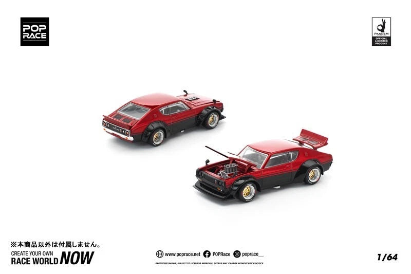 Kenmeri Skyline GT-R Red/Black KPGC110 1/64 Miniature Car JAPAN OFFICIAL