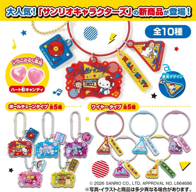 Sanrio Characters Jarajara Keychain Heart Candy 10Pack Box Candy Toy JAPAN