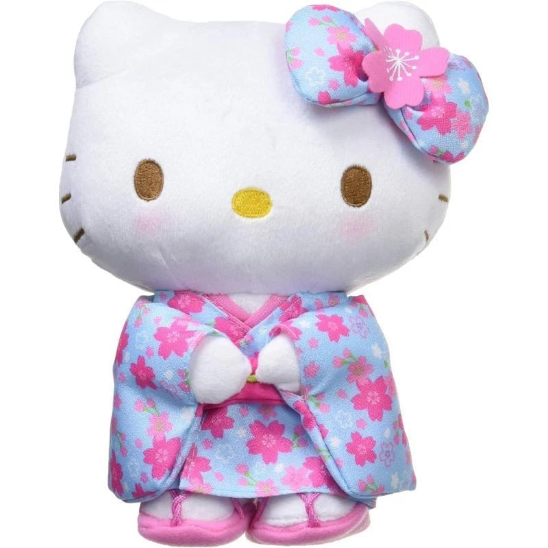 Sanrio Hello Kitty Sakura Kimono Light Blue S Plush JAPAN OFFICIAL