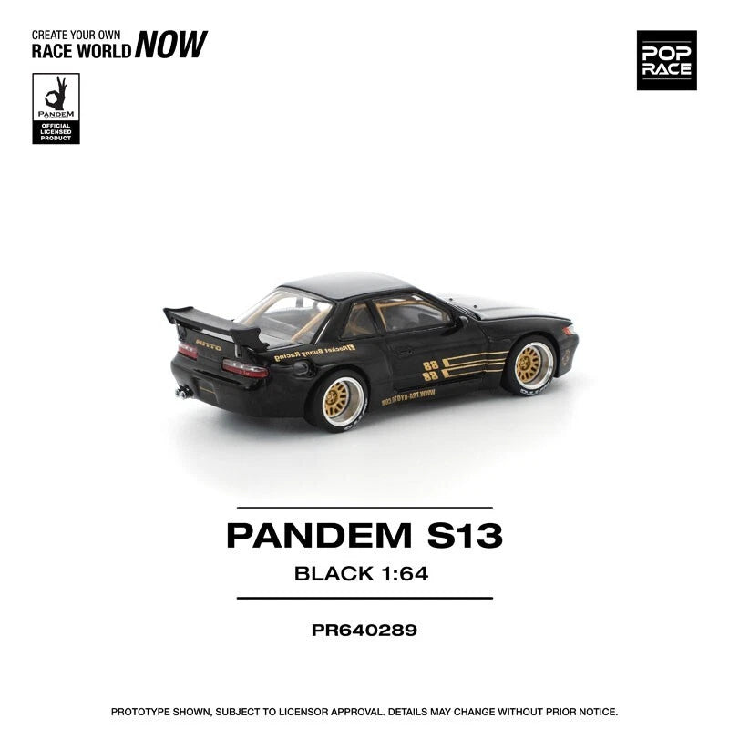 Pandem Silvia S13 Black 1/64 Miniature Car JAPAN OFFICIAL