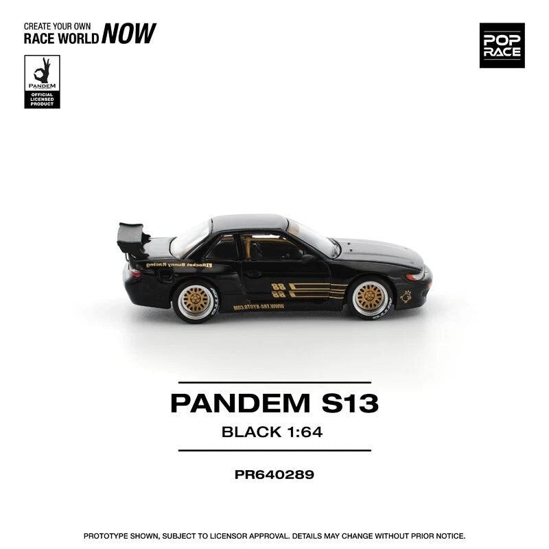 Pandem Silvia S13 Black 1/64 Miniature Car JAPAN OFFICIAL