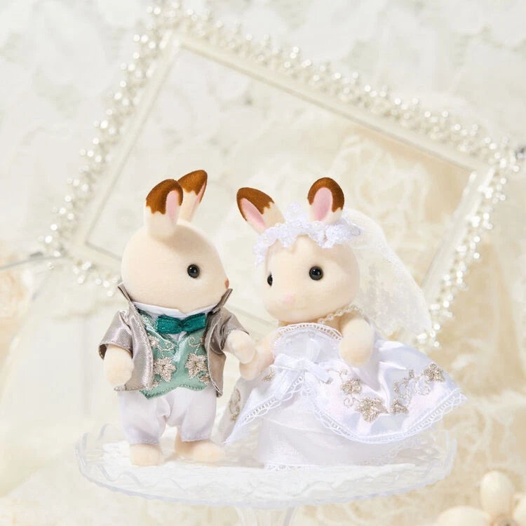 Epoch Sylvanian Families Lovely Wedding Pair Set Ivy Embroidery JAPAN OFFICIAL