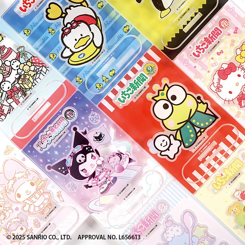 Sanrio Characters Ichigo Shimbun 50TH Acrylique Stand Ensemble complet JAPON OFFICIEL