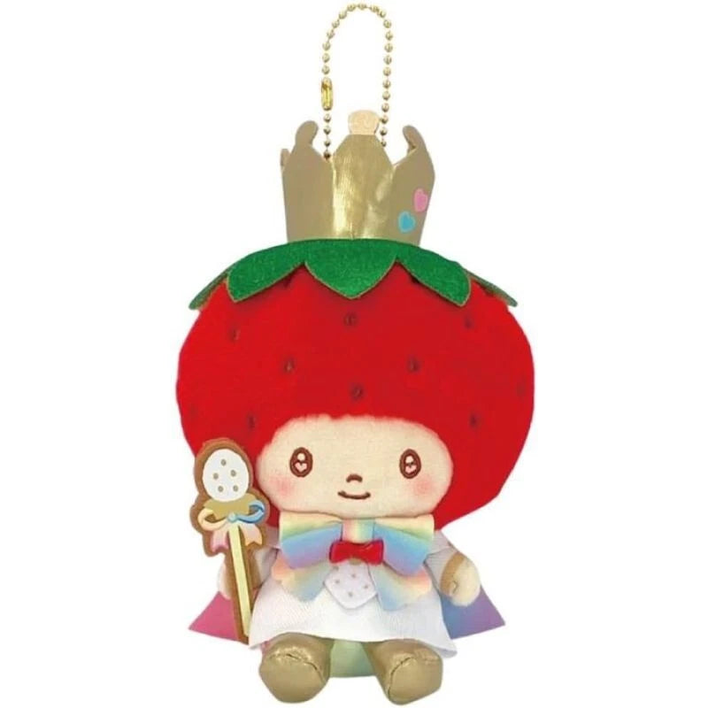 Sanrio Mascot Holder Strawberry Newspaper 50th Anniversary Strawberry King Plush