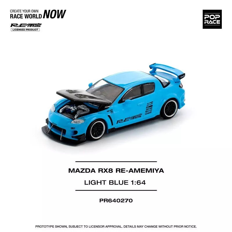 Mazda RX-8 RE Amemiya Bleu clair 1/64 Voiture miniature JAPON OFFICIEL