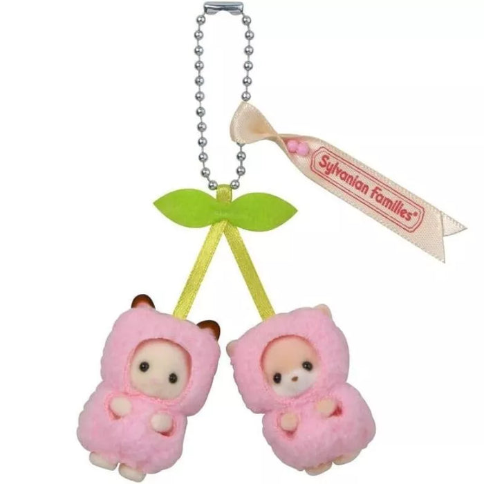 Epoch Sylvanian Families Chocolate Rabbit & Fennec Baby Cherry Keychain JAPAN