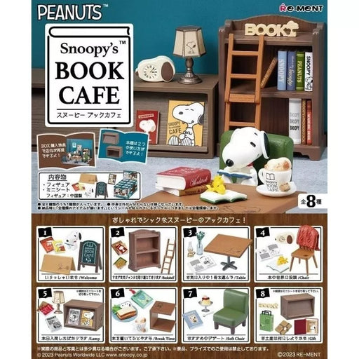 Re-Ment Peanuts Snoopy's BOOK CAFE Full Set of 8 Figure JAPAN OFFICIAL