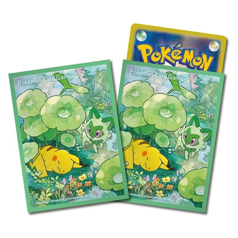 Pokemon Center Original Card Sleeves Pikachu & Sprigatito Green JAPAN OFFICIAL