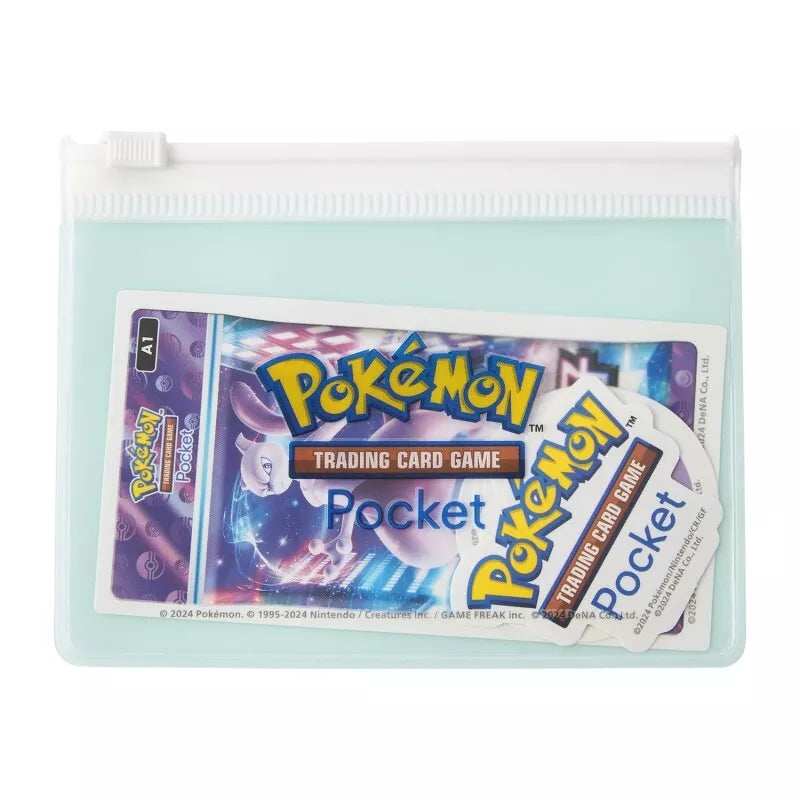 Bolsas e adesivos de bolso para jogos de cartas colecionáveis ​​originais do Pokémon Center Mewtwo JAPÃO