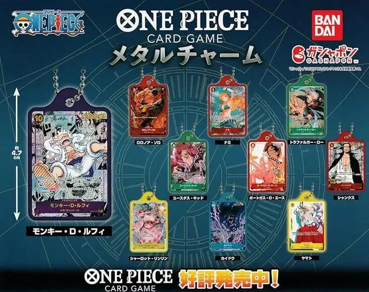 Bandai One Piece Card Game Metal Charm Set di 10 tipi Capsule Toy Japan
