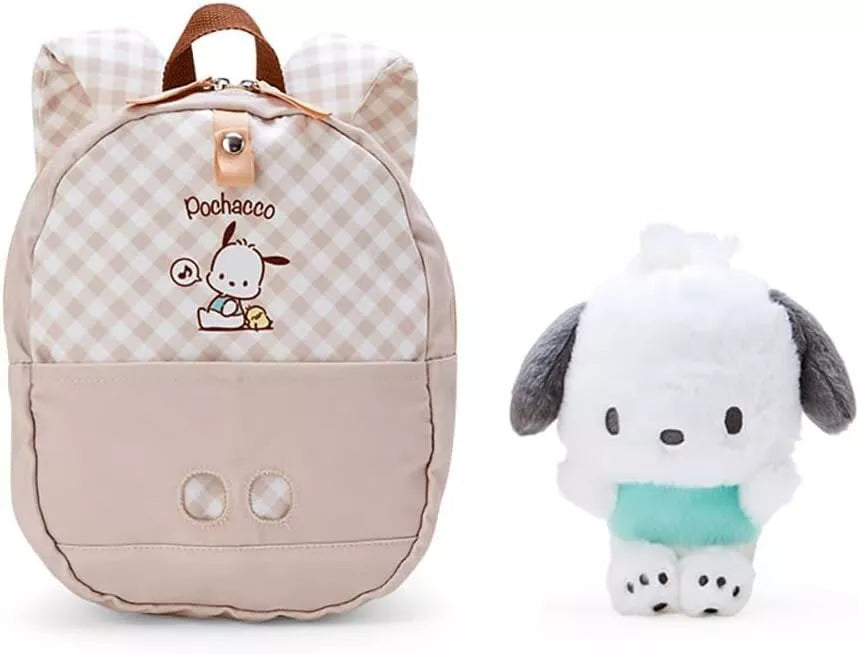 Sanrio Pochacco Kids Backpack with Plush Toy JAPAN OFFICIAL