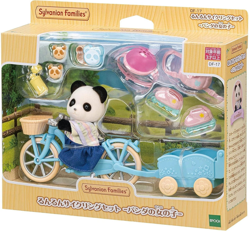 Epoch Sylvanian Families Runrun Cycling Set Panda Girl DF-17 Doll JAPAN OFFICIAL