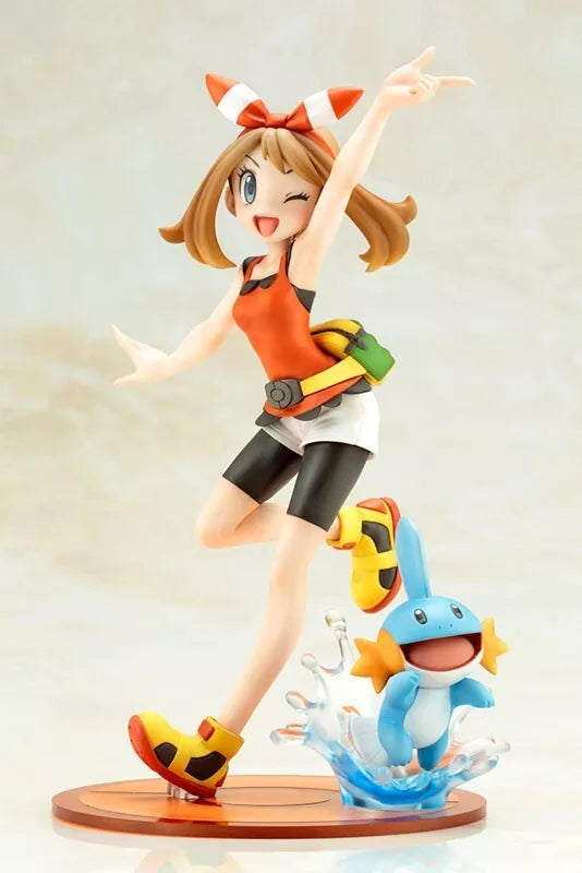 Kotobukiya Artfx J Pokemon Serie May con Mudkip 1/8 Figura Giappone Funzionario