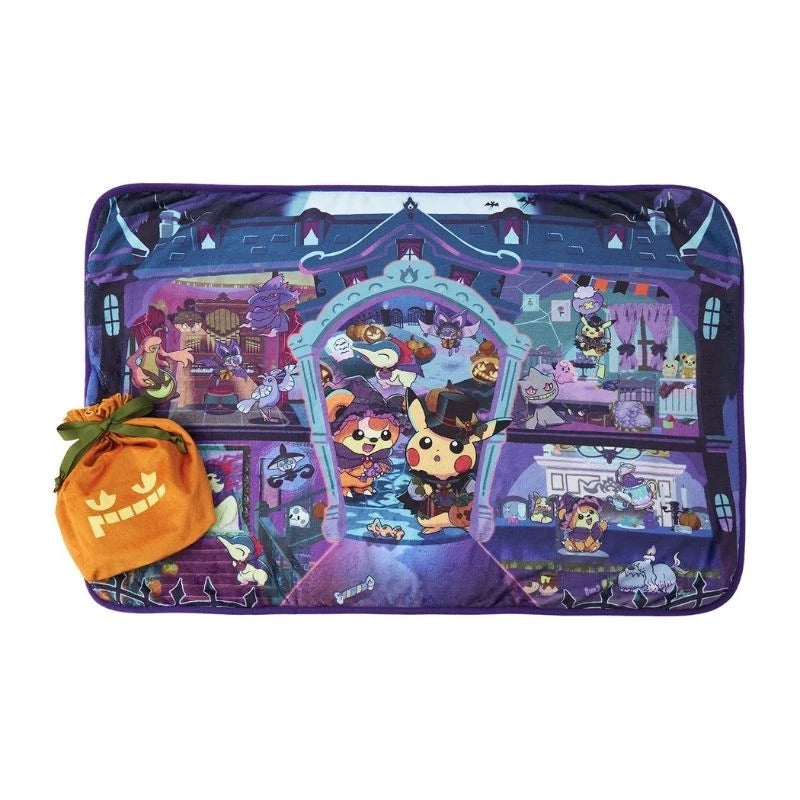 Pokemon Center Original Halloween Ghost Chateau Blanket with Pouch JAPAN