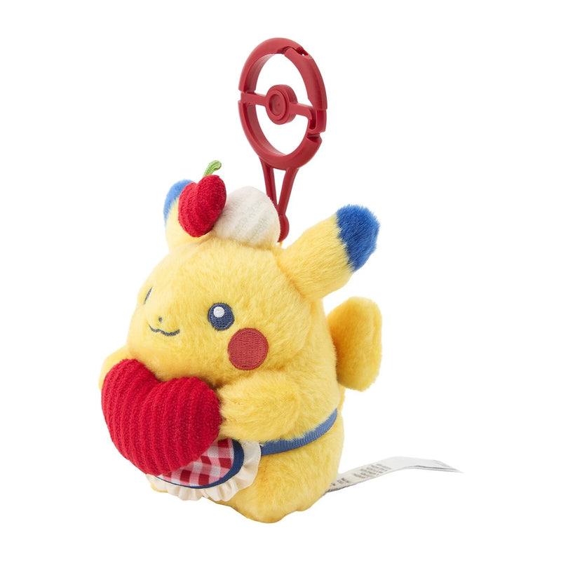 Pokemon Center Original Pikachu Diner Plush Keychain Heart JAPAN OFFICIAL