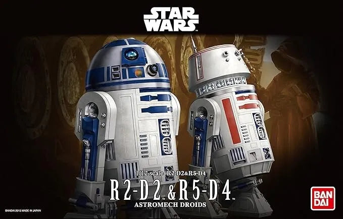 Bandai Star Wars R2-D2 y R5-D4 Astromech Droids 1/12 Modelo de escala Kit Japón