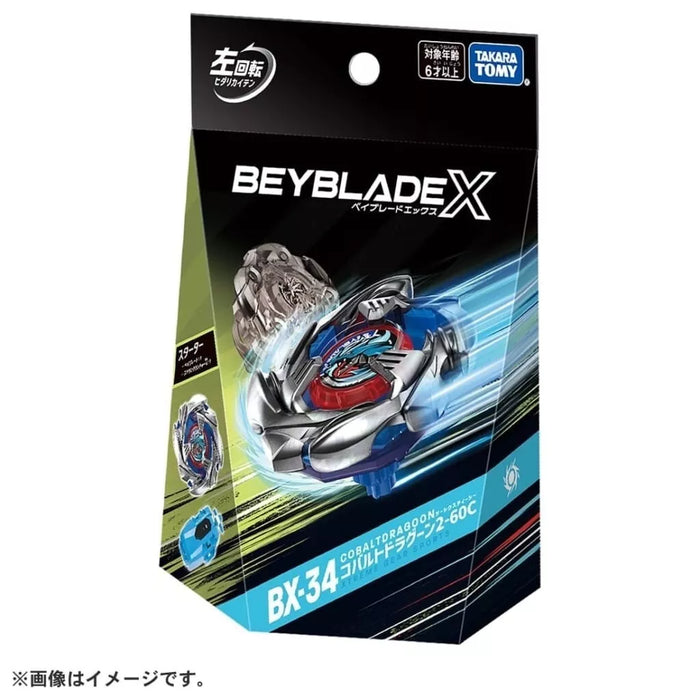 Takara Tomy Beyblade X BX-34 Starter Cobalt Dragoon 2-60C Japón Oficial