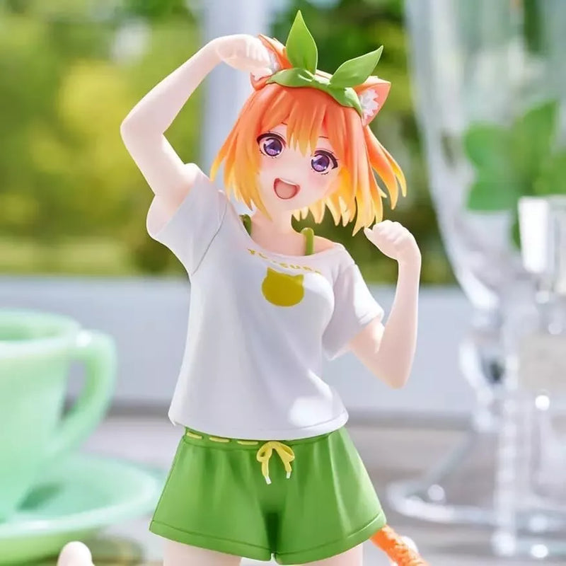 Desktop fofo Os quintessiais Quintuplets Yotsuba Nakano Cat Room Wear Figura