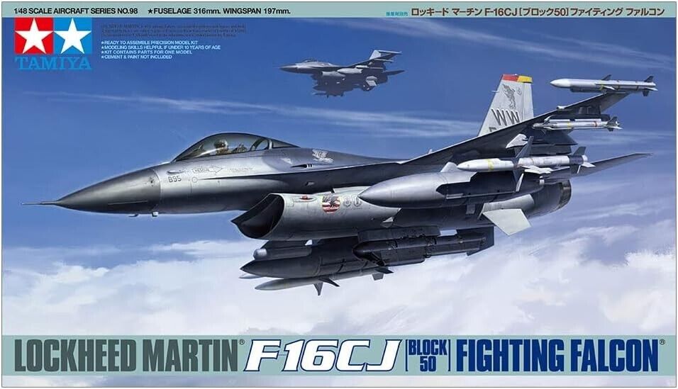 Tamiya USAF F-16CJ Block 50 Fighting Falcon 61098 1/48 Modello Kit Giappone Funzionario
