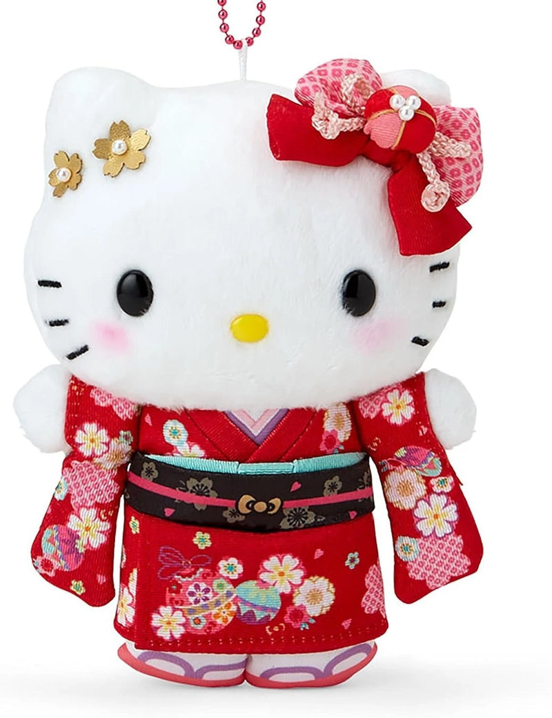 Sanrio Hello Kitty Mascot Holder Kimono Plush JAPAN OFFICIAL