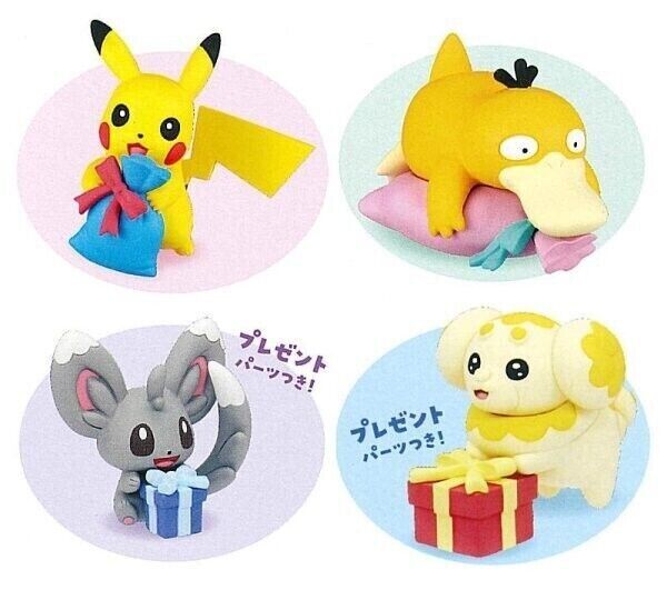 Pokemon Minnade Present Mascot All 4 Types Figure Capsule toy JAPAN OFFICIAL