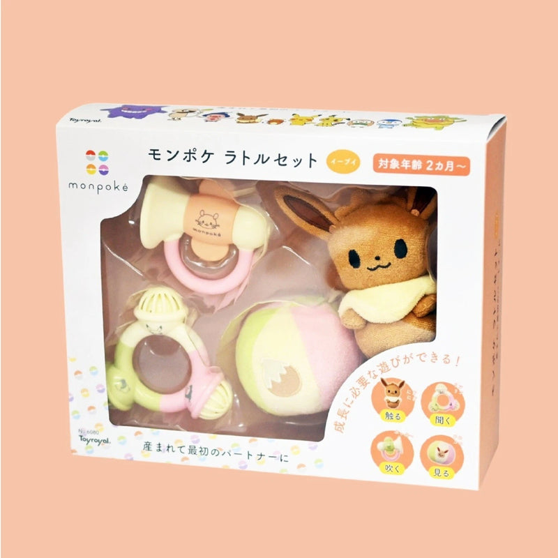 Pokemon MONPOKE Rattle Set Eevee JAPAN OFFICIAL