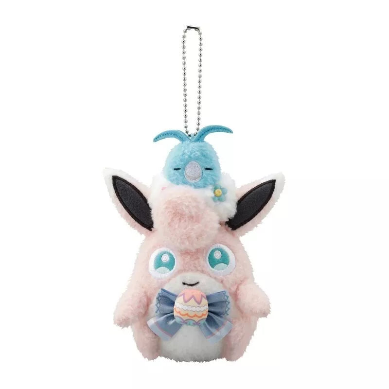 Pokemon Center Original Botanical Easter Wigglytuff &Swablu Plush Key Chain