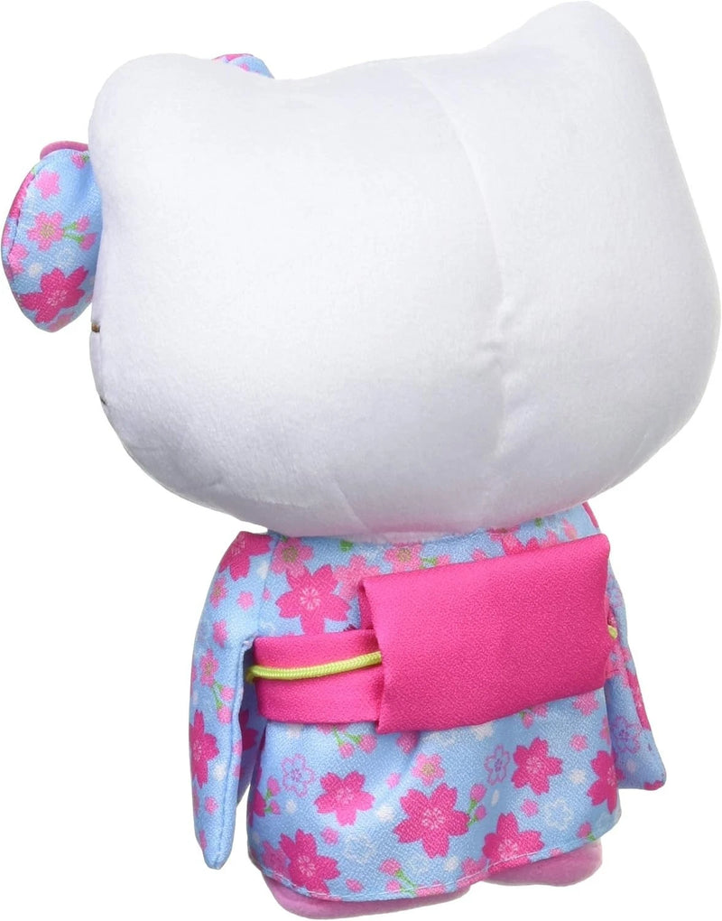 Sanrio Hello Kitty Sakura Kimono Light Blue S Plush JAPAN OFFICIAL