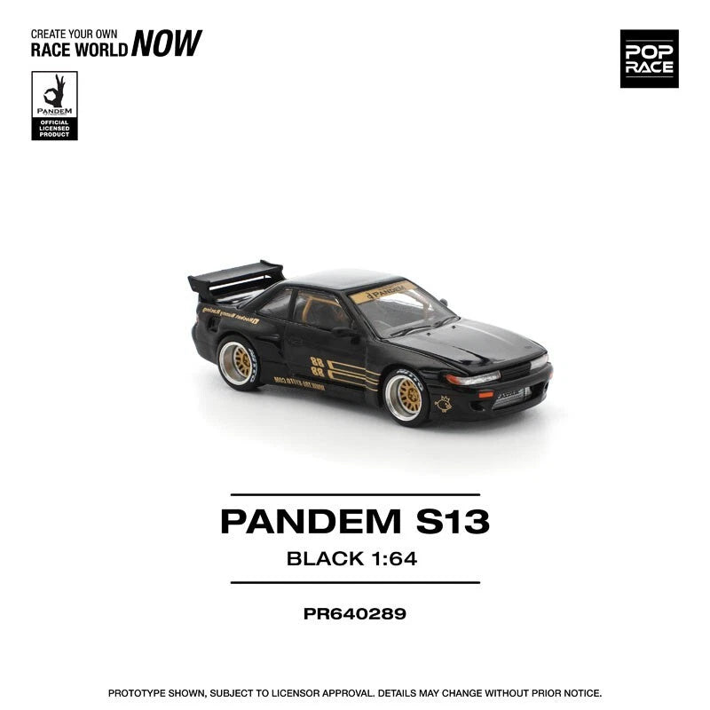 Pandem Silvia S13 Black 1/64 Miniature Car JAPAN OFFICIAL