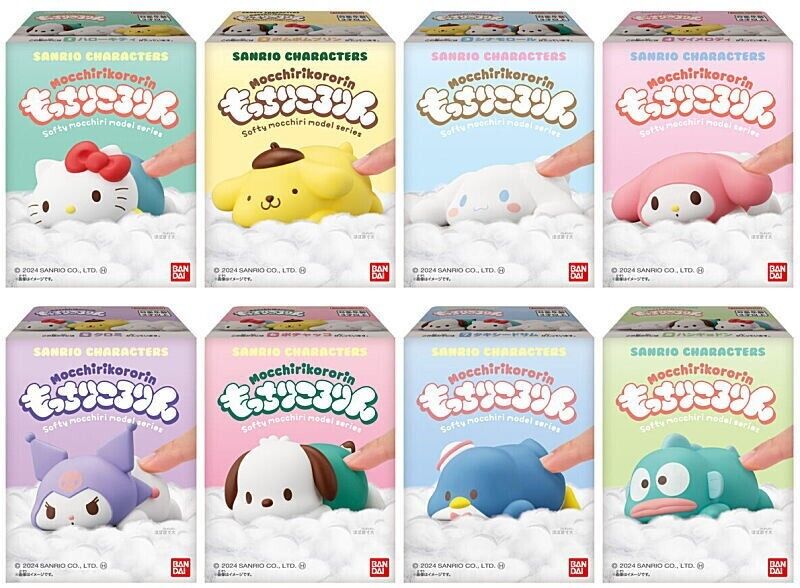 Sanrio Characters Mocchiri Kororin Collection Candy Toy Mascot Figure Set of 8