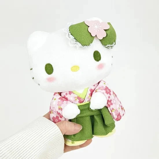 Nakajima Corporation Sanrio Hello Kitty Sakura Matcha Kimono S Size Plush JAPAN