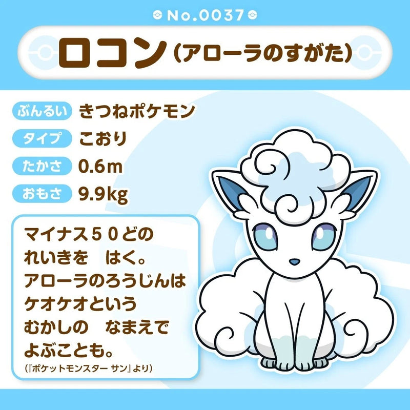Pokemon Center Original Pokemon Fit A037 Alolan Vulpix Peluche Bambola GIAPPONE