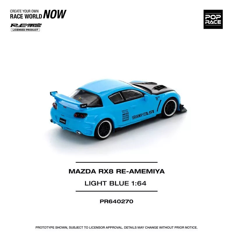 Mazda RX-8 RE Amemiya Bleu clair 1/64 Voiture miniature JAPON OFFICIEL