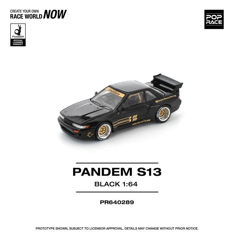 Pandem Silvia S13 Black 1/64 Miniature Car JAPAN OFFICIAL