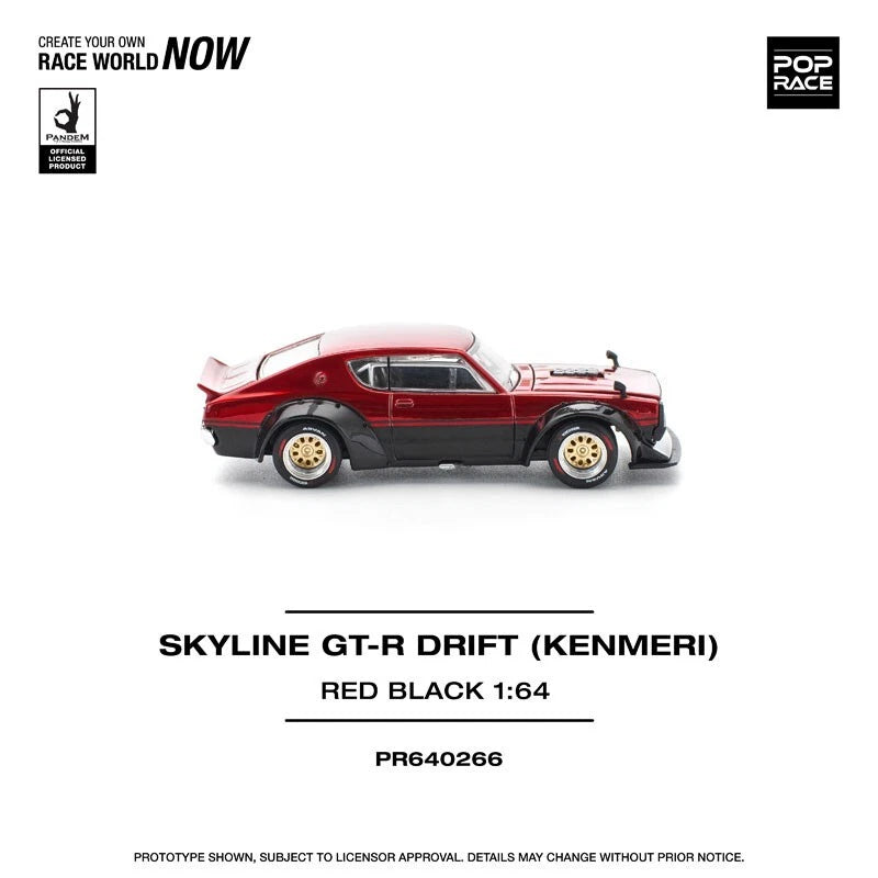 Kenmeri Skyline GT-R Red/Black KPGC110 1/64 Miniature Car JAPAN OFFICIAL