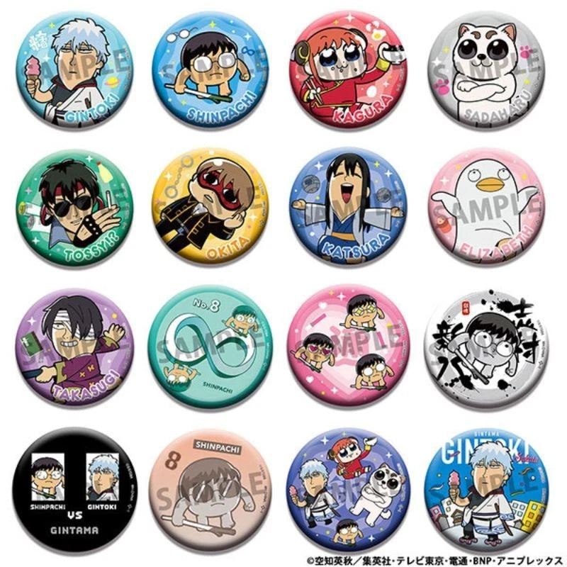 Gintama x Bkub Okawa Gintama Oshanty Tin Badge Collection 16Pack Box JAPAN