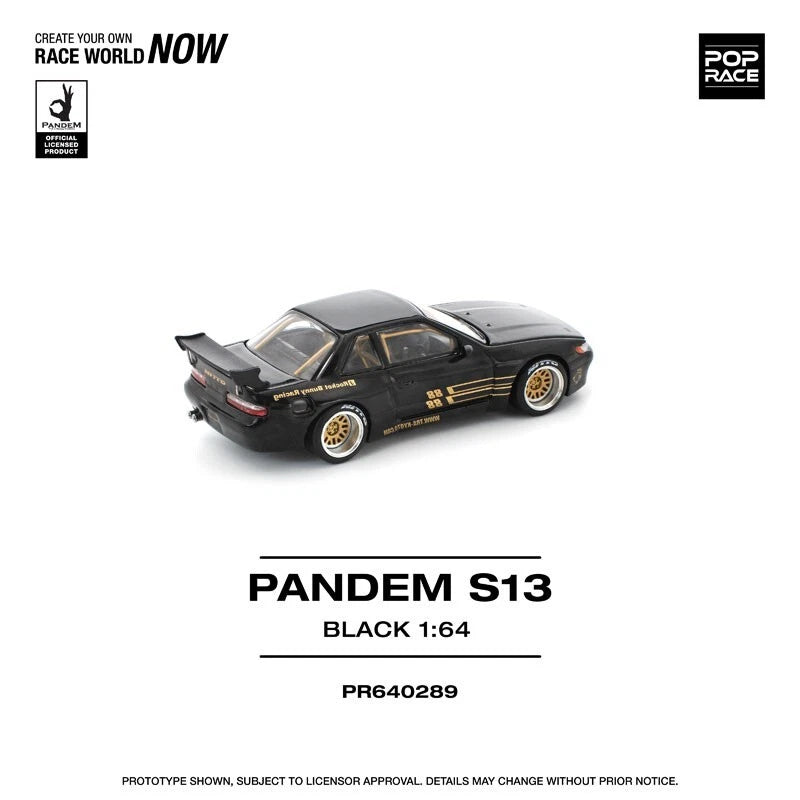 Pandem Silvia S13 Black 1/64 Miniature Car JAPAN OFFICIAL