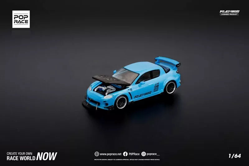 Mazda RX-8 RE Amemiya Bleu clair 1/64 Voiture miniature JAPON OFFICIEL