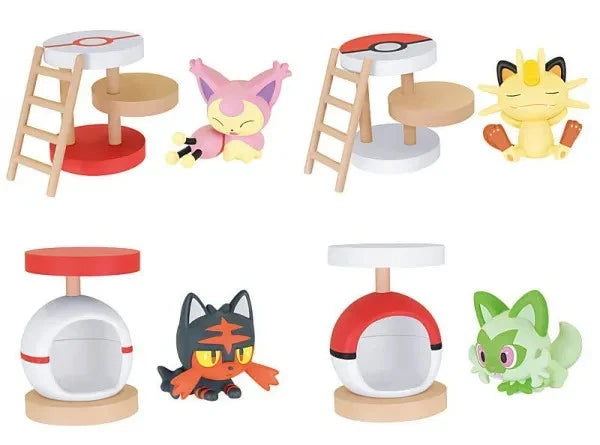Pokemon Mini Assembled Cat Tree Capsule Toy Figure Complete Set JAPAN OFFICIAL