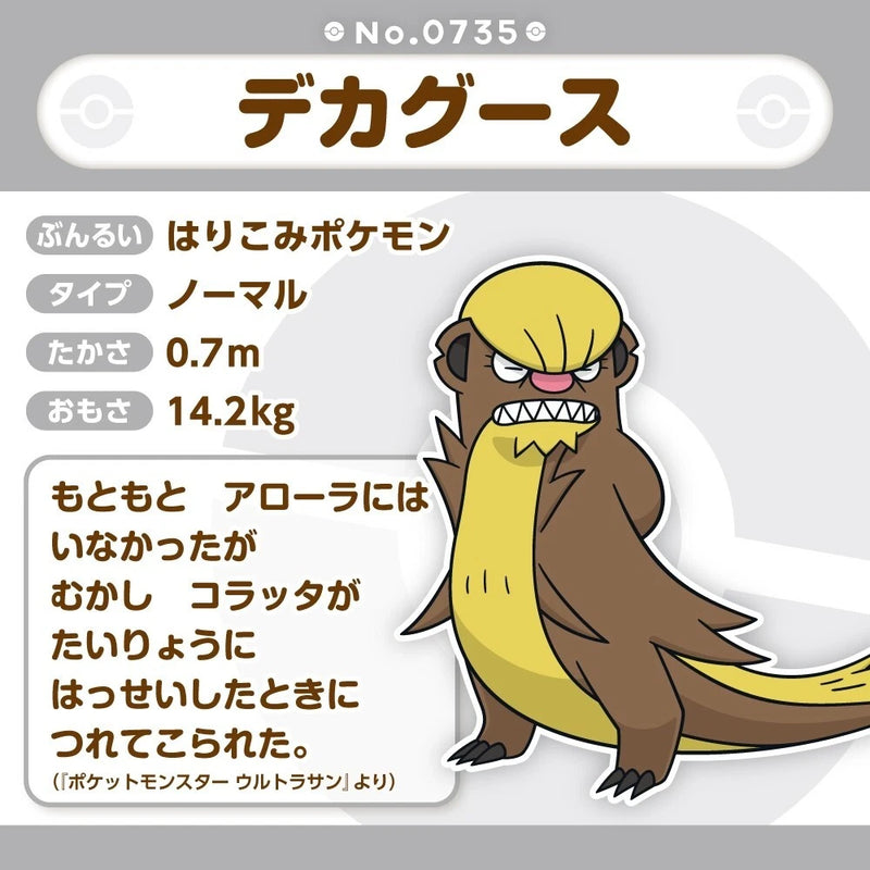 Pokemon Center Original Pokemon Fit 735 Gumshoos Peluche UFFICIALE DEL GIAPPONE