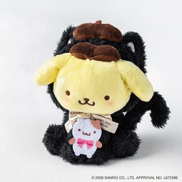 GODIVA x Sanrio Pom Pom Purin Black Cat Collection Plush Charm JAPAN OFFICIAL