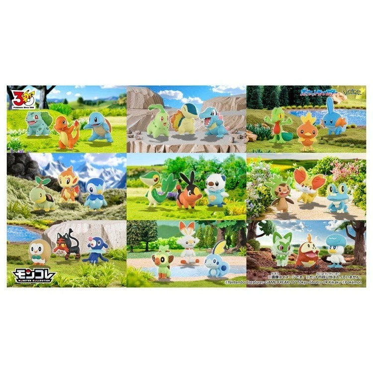 Pokemon Moncolle Pokemon 30th Anniversary Starter 3 Kalos Region Figure Set