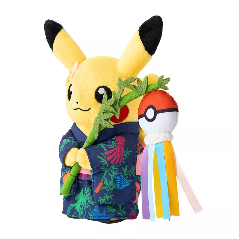 Pokémon Center Original Tanabata Festival Pikachu Boneca de pelúcia JAPÃO OFICIAL