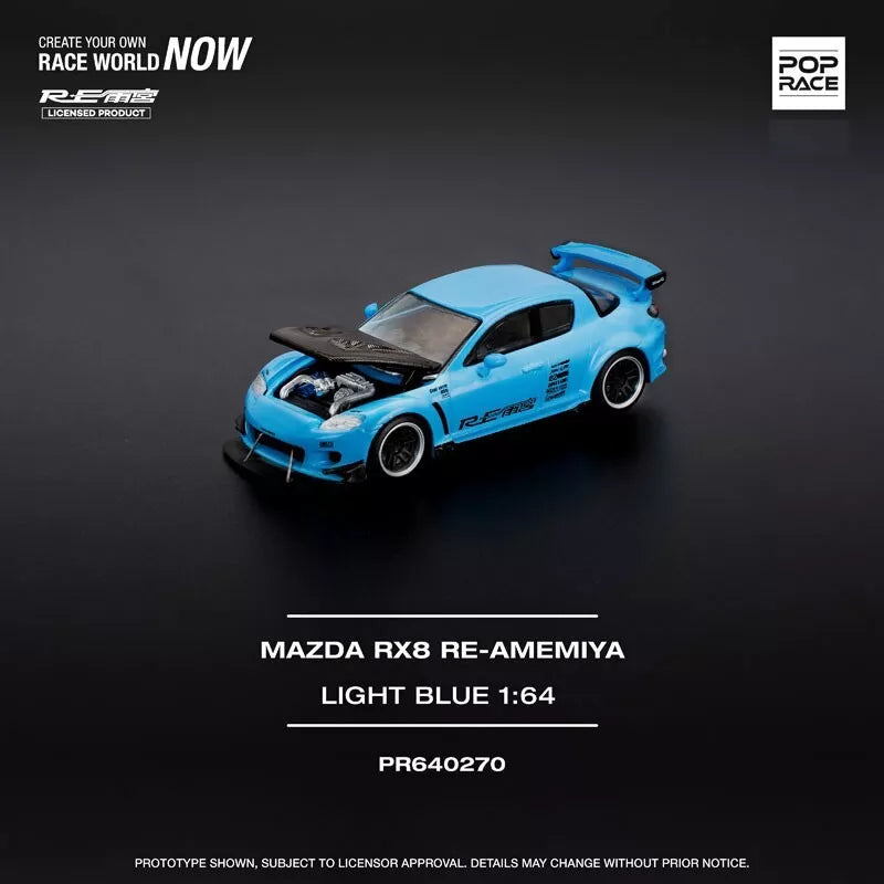 Mazda RX-8 RE Amemiya Bleu clair 1/64 Voiture miniature JAPON OFFICIEL