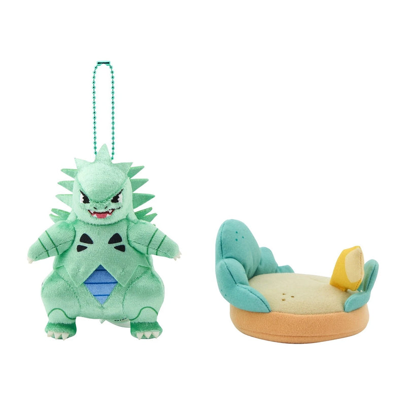 Portachiavi in ​​peluche originale Pokemon Center Otenki Team Tyranitar con campo GIAPPONE