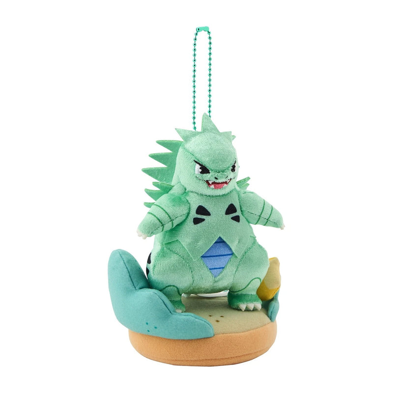 Portachiavi in ​​peluche originale Pokemon Center Otenki Team Tyranitar con campo GIAPPONE