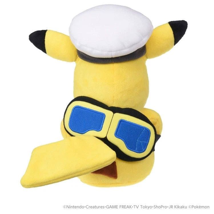 Pokemon Captain Pikachu Goggles Ver. Plush Doll JAPAN OFFICIAL