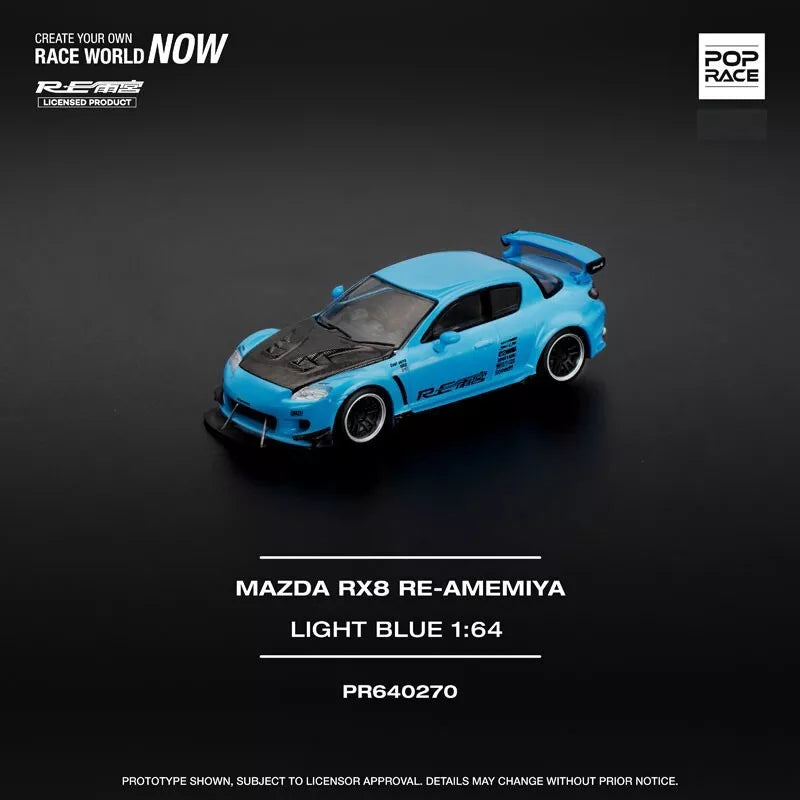 Mazda RX-8 RE Amemiya Bleu clair 1/64 Voiture miniature JAPON OFFICIEL