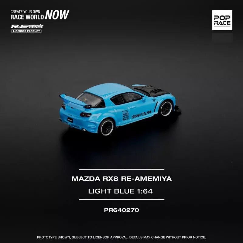 Mazda RX-8 RE Amemiya Bleu clair 1/64 Voiture miniature JAPON OFFICIEL