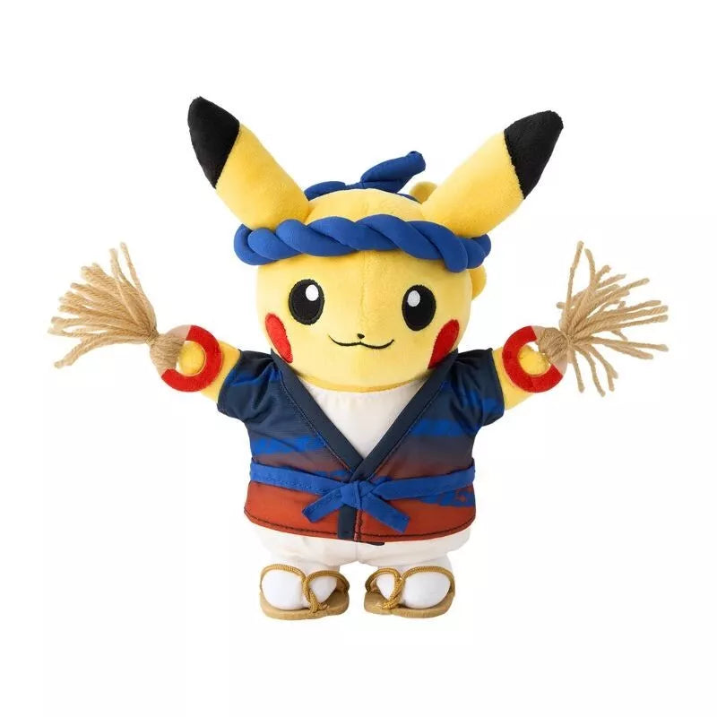 Pokemon Center Original Waraji Festival Pikachu Plush Doll JAPAN OFFICIAL